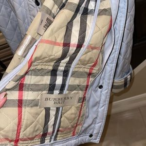 BURBERRY coat quilted light blue size L